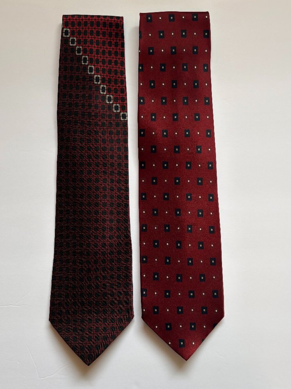 Kenneth Cole Reaction Di Mossio Silk Tie Set 2 Red Ombre Burgundy 4"